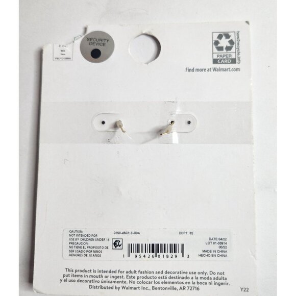 Time And Tru Gold-Tone Geometric Drop Earrings Hypoallergenic Statement - Picture 2 of 3